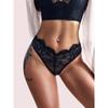 Europe and America Low Waist Thong Lace Flower Mesh Seduction Hip Lift Perspective Women Sexy Hollow T Pants