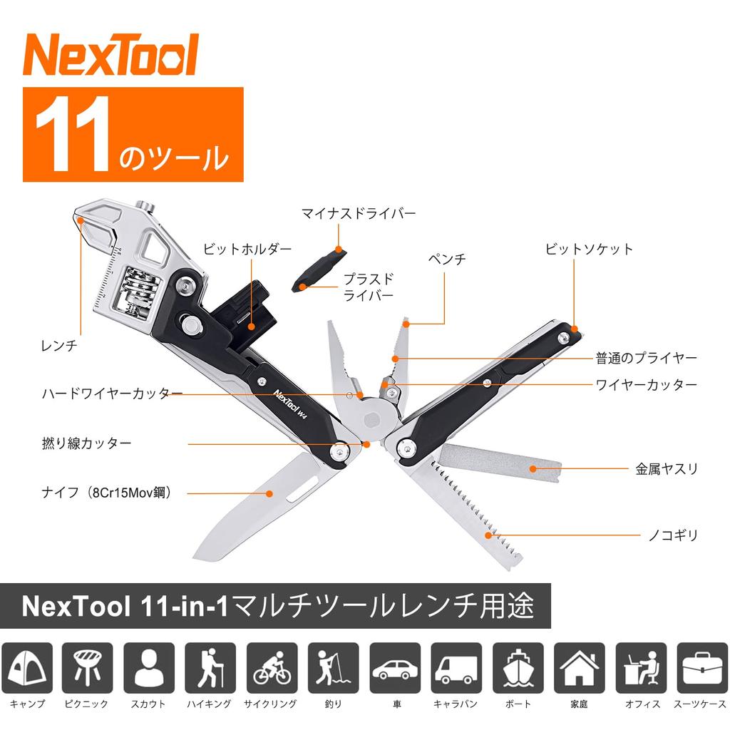 Регулируемый складной инструмент-трещотка EDC NexTool W4 для DIY-подарка, мультитул, плоскогубцы 11-в-1, нож, пила, отвертка, мультитул для кемпинга, пешего туризма и