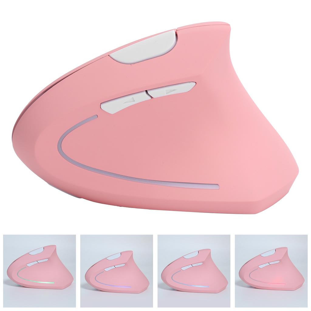 Vertical Mouse USB Wireless Office Gaming Rechargeable Computer Accessories H1 2.4GPink