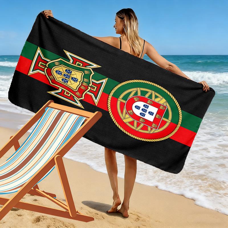Portuguese Heritage Emblem beach towel Beach towel for vacation photos soft Absorbent bath towel quick-drying swim towel swim beach