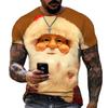 Trend Fashion Funny Santa Claus Graphic T Shirts for Men Personality Leisure Holiday Printed Round Neck Short Sleeve Tees Tops