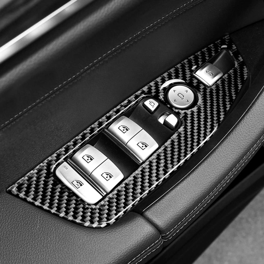 Car Window Lift Switch Button Panel Decor Sticker Carbon Fiber for BMW G01 2018- G02 - X3 X4 Series Auto Accessories