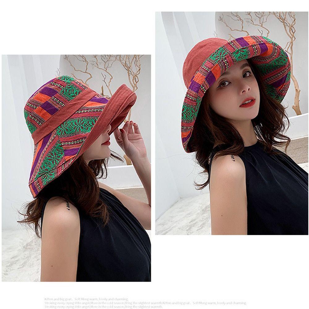 Autumn Basin Cap Retro National Sun Protection Summer Wide Brim Beach Sun Hat Sun Hat Womens