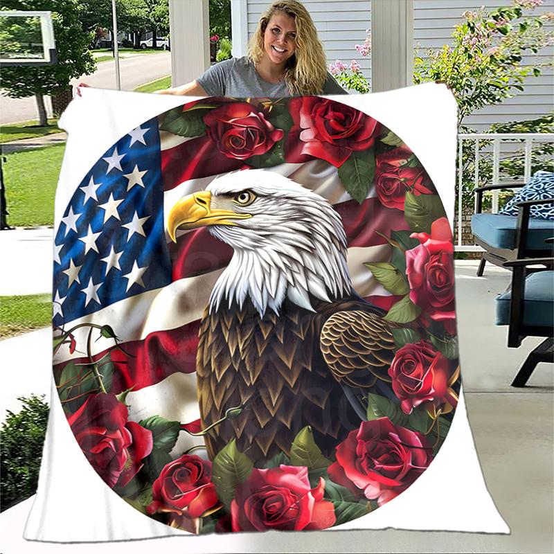 1pc American Bald Eagle Poster blanket, al season lightweigh Poster blanket home office outdoor nap multifunc Poster blanketional blanket
