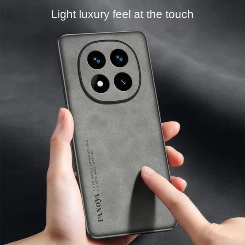 Простой кожаный удобный замшевый чехол для Xiaomi Redmi Note 14 Pro + Note14 Note 13 Pro + 12 Pro 11 10 Мягкий защитный чехол для объектива