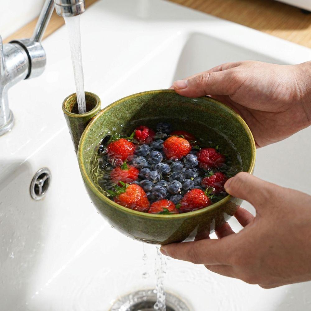Large Capacity Swirl Berry Washing Drain Bowl Berry Strainer Basket for Vegetable Fruits