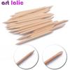 20PCS Nail Art Orange Wood Stick Cuticle Pusher Remover Pedicure Manicure Tool Double Ended