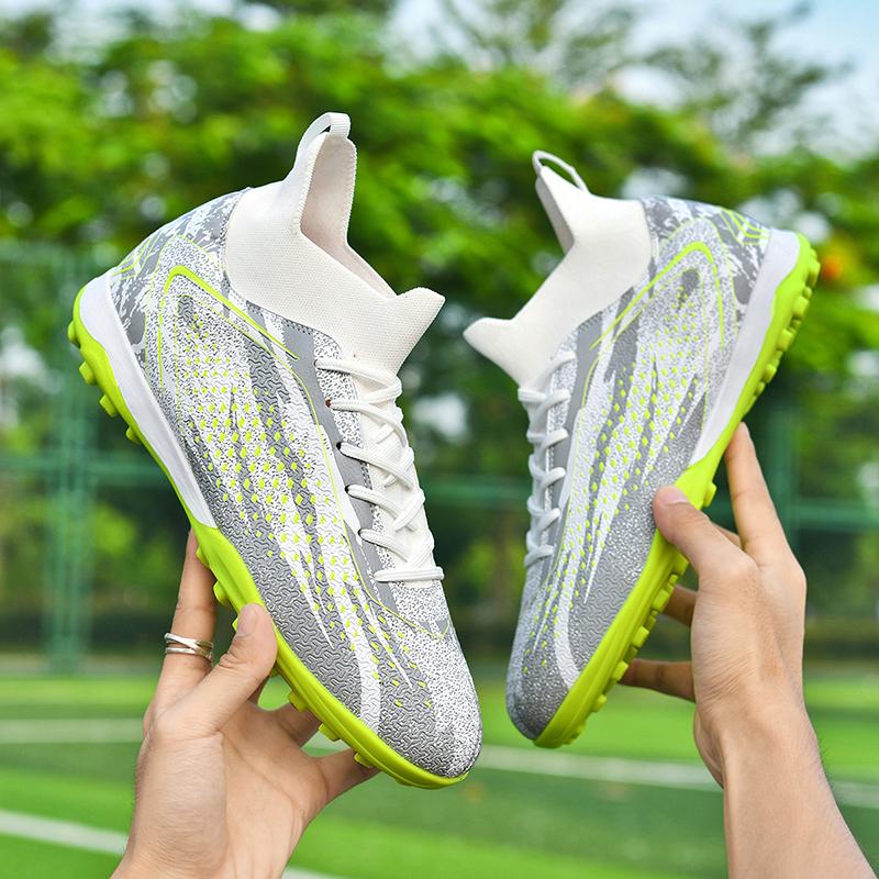 34-46 Мужские футбольные бутсы резиновые мягкие подошвы короткие шипы искусственный газон кожаные детские футбольные бутсы для молодежи