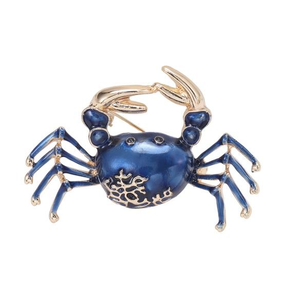 Ретро эмалированная брошь в форме краба, изысканная булавка из сплава, костюм с лацканами, женский значок, ювелирное изделие, подарок, аксессуары для пальто