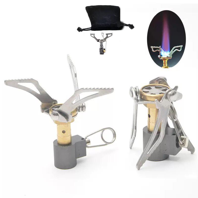 3000W Titanium Mini Camping Gas Burners One-Piece Pocket Stove Outdooor Hiking Folding Cooking Portable Furnace 4