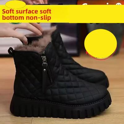 Теплые флисовые подкладки, толстая подошва, зимние женские ботинки, удобные, повседневные, с круглым носком