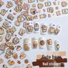 Милые наклейки для ногтей с 3D-тиснением «Мишка и мороженое» - Мультяшные животные и романтичные сердечки