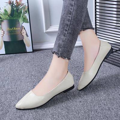 Модные женские туфли на плоской подошве больших размеров 35-43, весна-осень 2024, классические однотонные женские балетки с закрытым носком 35-40