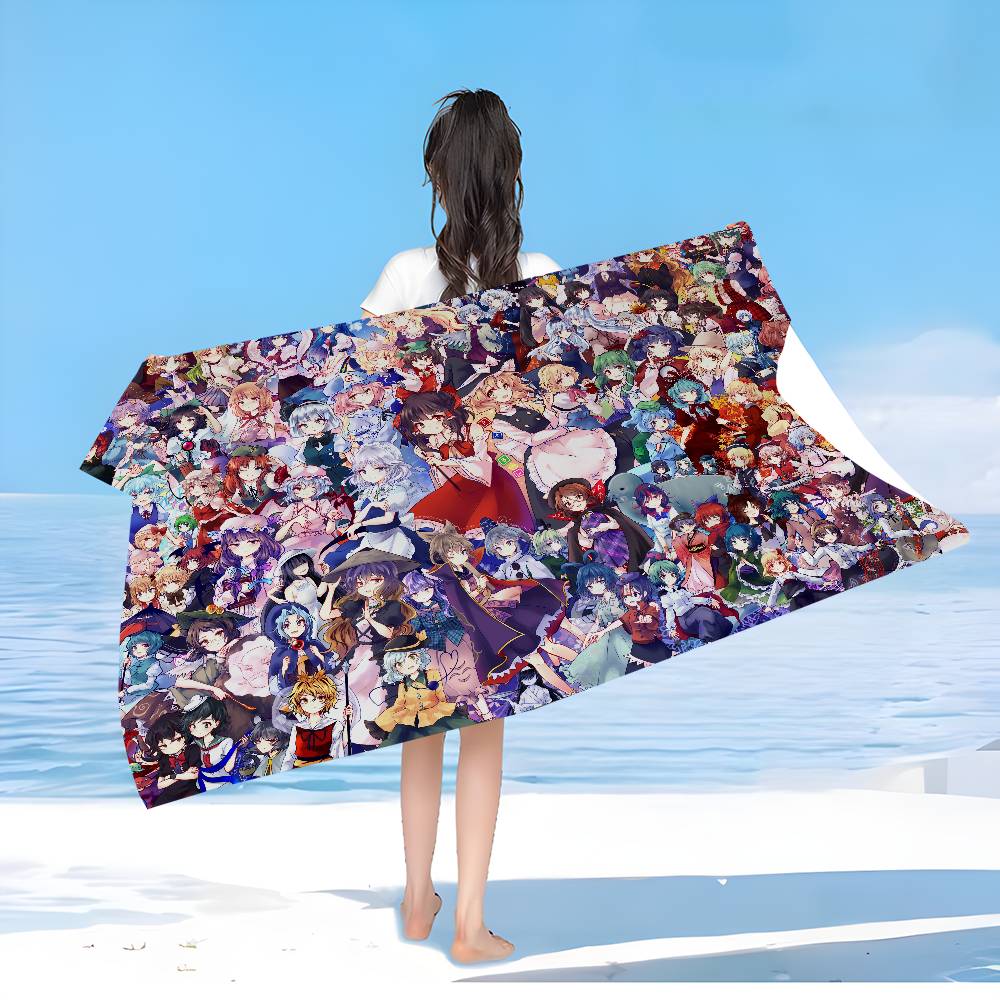 Классическое пляжное полотенце для плавания T-Touhou P-Project Аниме Мягкое Впитывающее Мочалка Детские Подарки Для Детей Путешествия Кемпинг Спортзал