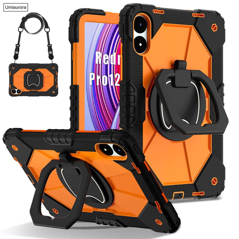 For Xiaomi Redmi Pad2 11" SE 8.7 Pro 12.1" POCO Pad 12.1 Inch Shockproof PC Rugged Tablet Case Pull Ring Stand Strap Cover Funda