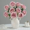 Искусственная роза 10 головок Устойчивый к УФ лучам Искусственный шелковый цветок День святого Валентина Свадебная вечеринка Центральный элемент для стола DIY
