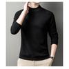 Men S Stand Collar Solid Color Long Sleeve Fleece Casual Base Shirt