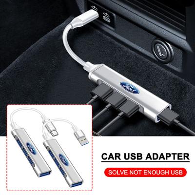 Новый адаптер Type-C на USB, многопортовый разветвитель-хаб, автомобильные аксессуары для Ford Focus Mondeo Kuga Fiesta MK7 Escort Explorer Edge 2 4 MK2 MK4