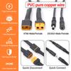 DC 5.5 2.1 2.5mm XT60 XT30 Female Male Plug To T Plug Female Male Adapter Connector With 18AWG Silicone Wire