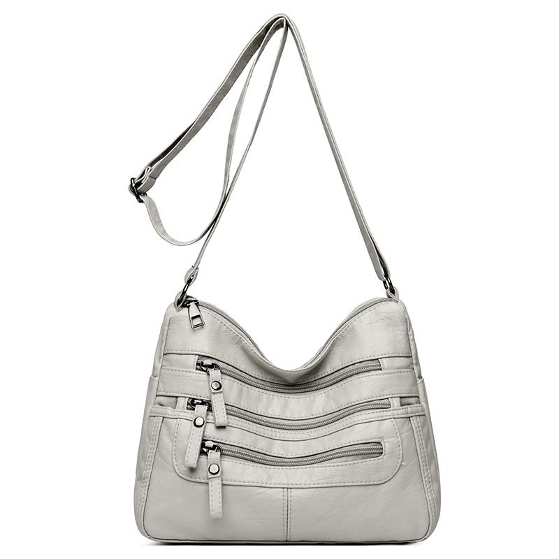 Women's Soft Leather Large Capacity Shoulder Bag Crossbody Bag for Middle-Aged Mother Bag