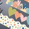 80Pcs Bulletin Board Border for Classroom Chalkboard Decoration Heart Border Trim Colorful Dot Border Trim Wall Decals
