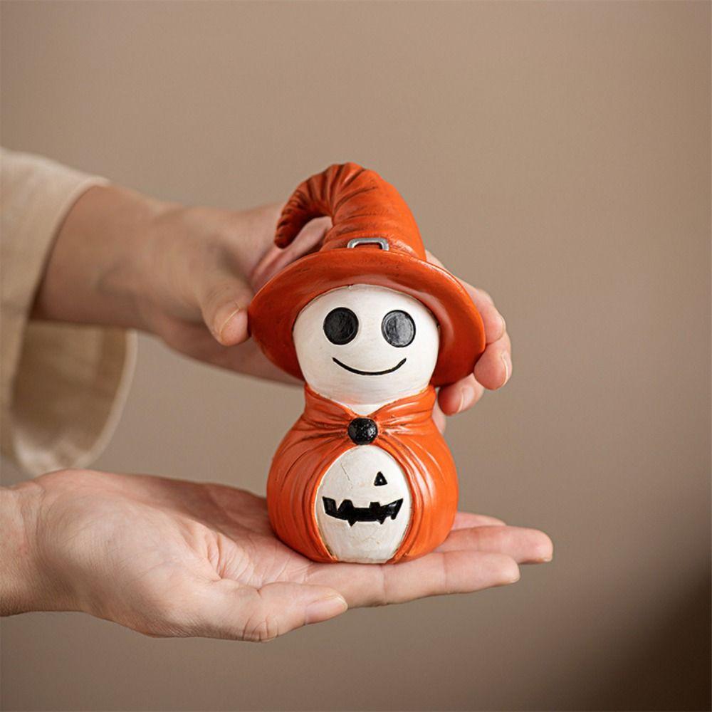 Halloween Themed Spooky Creat Resin Ornaments Model Smiling Wizard Figurine Children Girls Boys