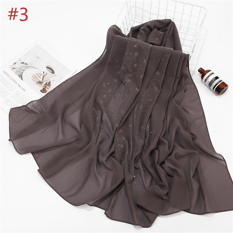 72*175cm Summer Muslim Women Chiffon Hijab Scarf Diamonds Glitter Femme Musulman Shawls Wrap Islamic Headscarf Malaysia Hijab