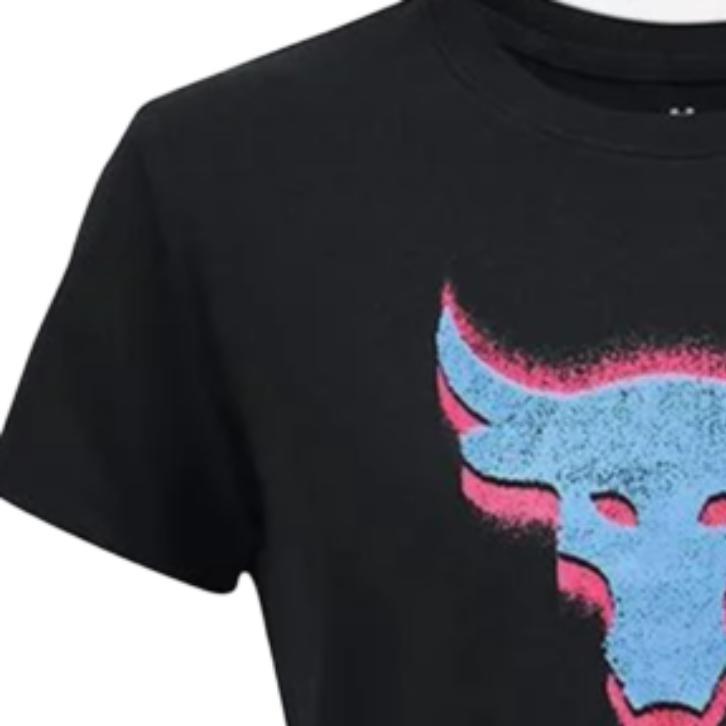 Under Armour Футболка с круглым вырезом и принтом животных Project Rock Logo, женская, черная 1382708-001