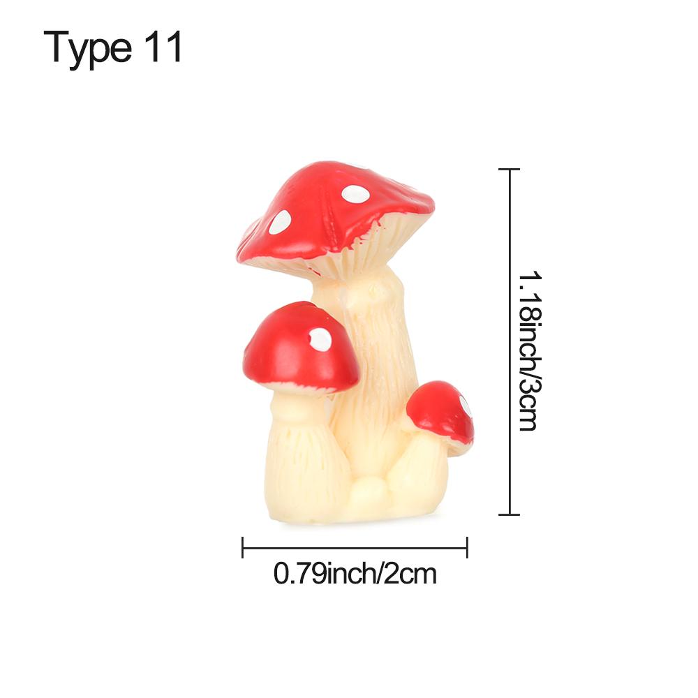 Bonsai Ornament Mushroom Figurines Miniature Mushroom House Gnome Terrarium Micro Landscape