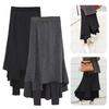 Эластичный пояс с высокой талией, утолщенные леггинсы с неравномерным разрезом по низу, юбка, женская юбка-макси с поддельной флисовой подкладкой из двух предметов