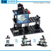 City Police Series Blocks 8 In 1 Vehicle Car Helicopter Police Station Building Blocks DIY Bricks