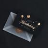 1pcs Black Birthday Greeting Card Bronzing Invitations Postcard Wishes Blessing Message Cards Small Card Blank with Envelope