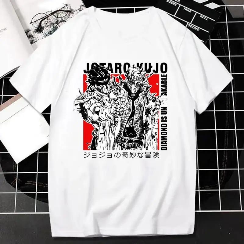 Japanese Anime JOJO Bizarre Adventure Graphic Print T Shirt Men Women Fashion Streetwear Short Sleeve Plus Size T Shirt Unisex