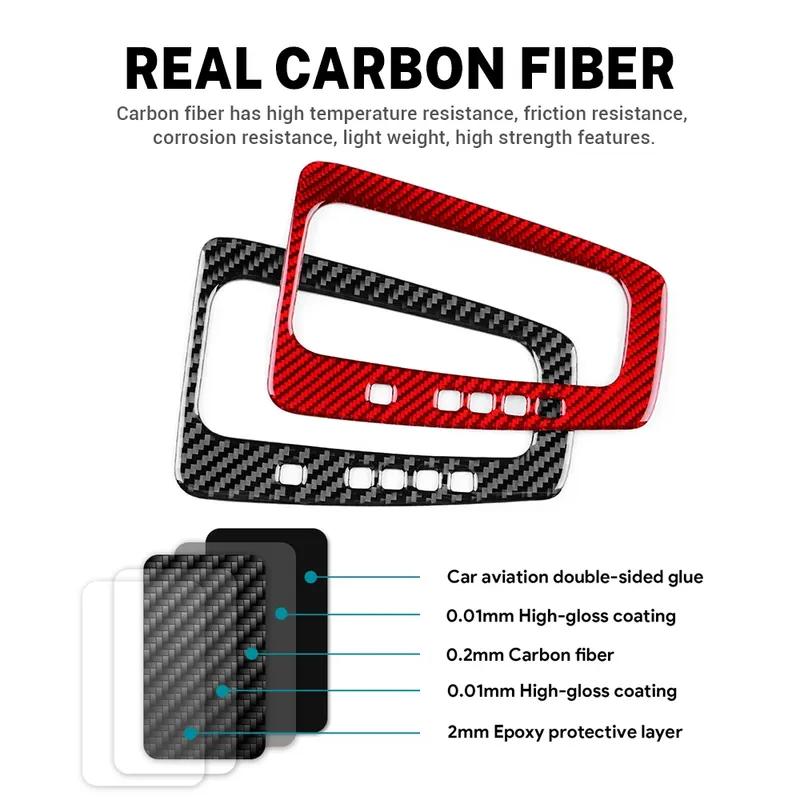 Real Soft Carbon Fiber Sticker For Ford Focus SE 2015 2016 2017 2018 LHD Car Gear Shift Panel Interior Trim Accessories