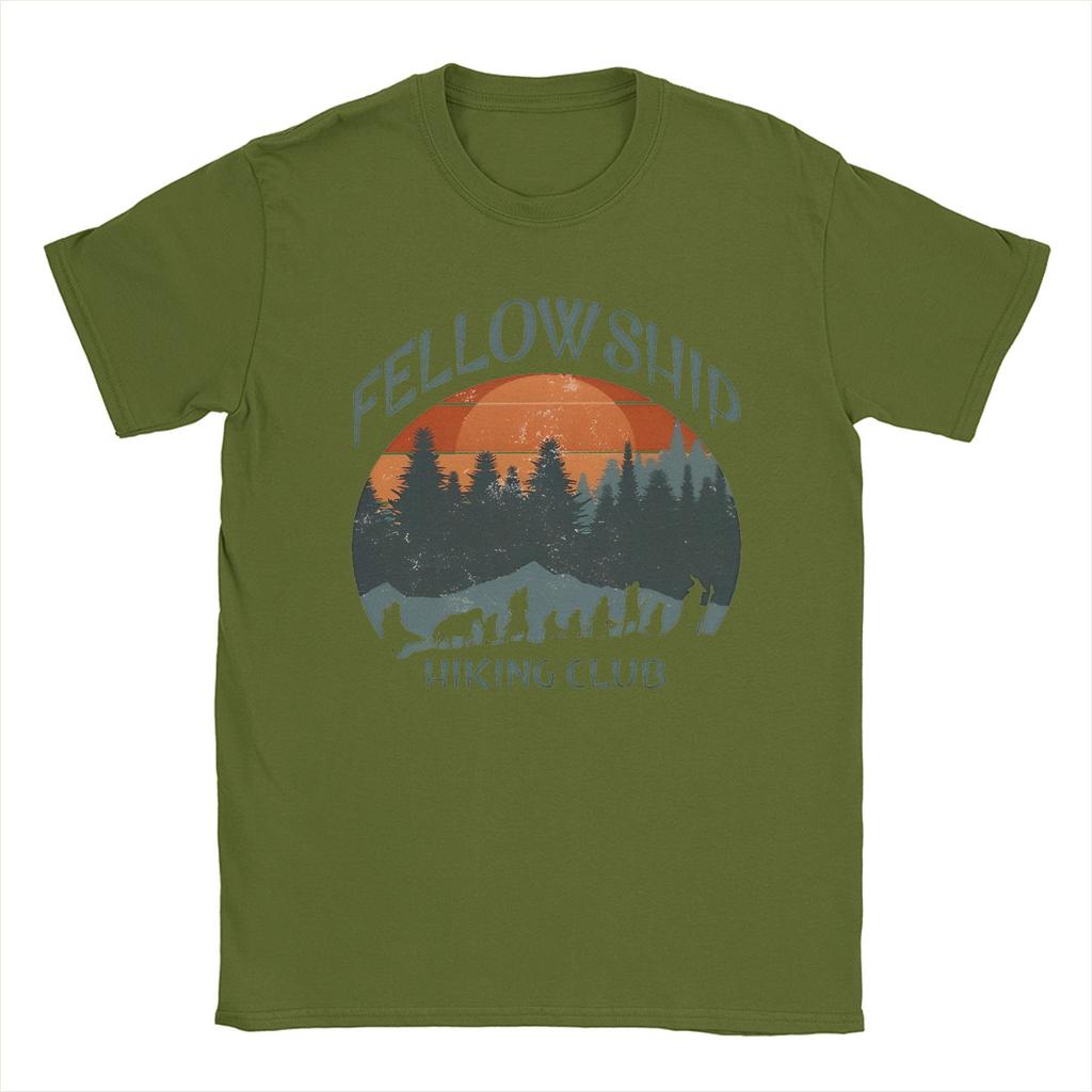Футболка L-Lords Of The R-Rings Fellowship Hiking Club для мужчин, 100% хлопок, винтажные футболки, футболка с круглым вырезом, короткий рукав, мерч