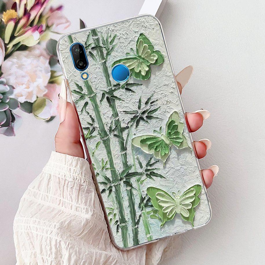 For Huawei P20 Lite Case Popular Flower Butterfly Soft Clear Silicone Phone Back Cover For Huawei P20Lite Nova 3e ANE-LX1 Bumper