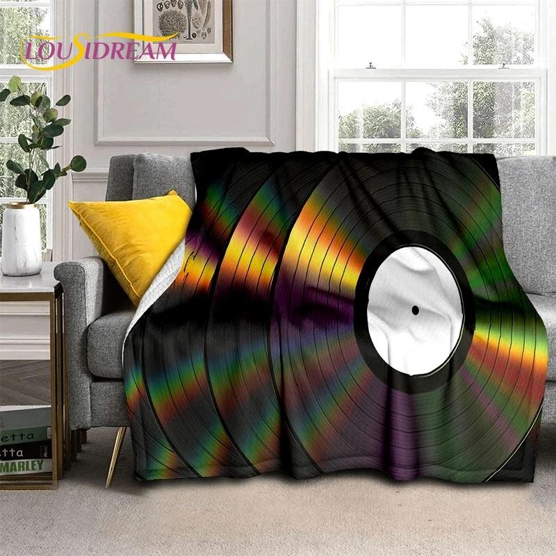 Виниловая пластинка музыка диджей экран лента мягкое фланелевое одеяло для кровати спальни дивана пикника, плед для укрытия на открытом воздухе отдых подарок