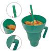 Popcorn Drink Cup Stadium Tumbler with Snack Bowl 2 In 1 Snack Drink Cup with Straw Leakproof Snack Cup Reusable Cinema Beverage Popcorn Cup