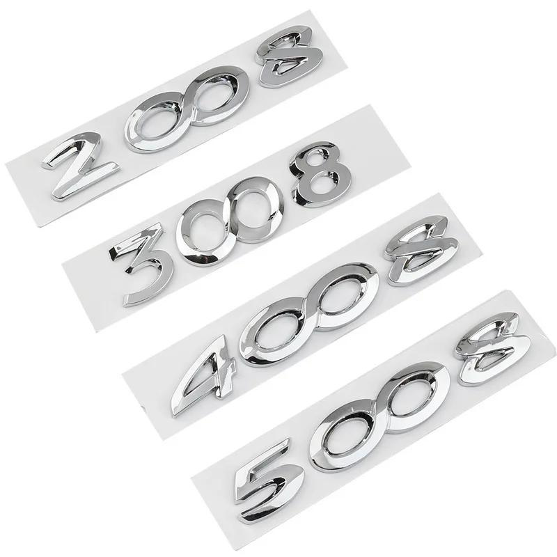 2026 Hot Car Sticker For Peugeot 2008 3008 4008 5008 3D ABS Silver Black Logo 2008 3008 4008 5008 Emblem Car Badge Trunk Decal S