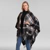 Classic Scottish Plaid Shawl Versatile Tassel Big Scarf Thickened Warm Split Cloak
