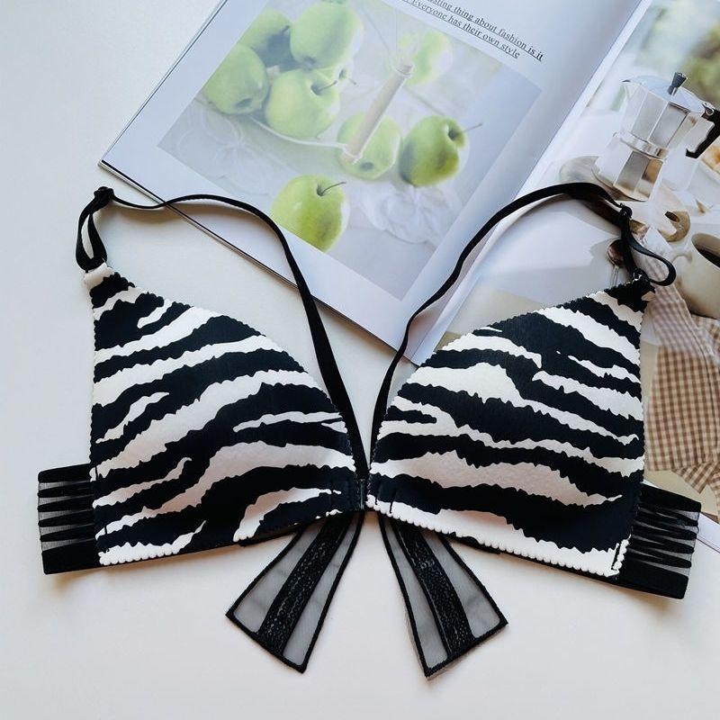 Women Butterfly Bras Patchwork Color Front Buckle Female Bandeau Underwear Push Up Bras Sexy Lady Brassiere Girls Y2K Tops