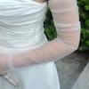 Simple White Arm Sleeves Sheer Gloves Elegant Bridal Gowns And Formal Occasion Elbow Length Gloves for Wedding Ceremony
