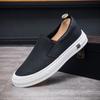 Модные Новые 2025 Мужские Кожаные Повседневные Кроссовки Весенне-Летняя Мода Слипоны Черная Обувь Мягкая Подошва Удобные для Повседневной Носки Белые