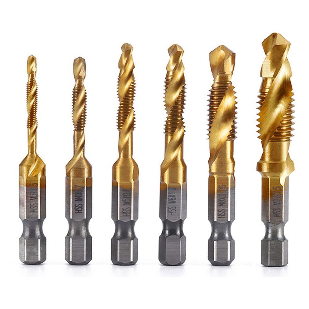 HSS Screw Thread Bit Tap Drill Bits Hex Shank Titanium Plated Tap Drill Bit Shank Tap Drill Bits