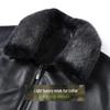 Futin Men's Winter Top-Grain Cowhide Leather Jacket with Mink Fur Collar