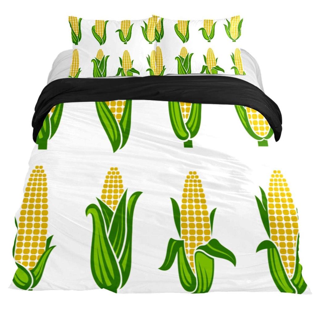 3D Комплект постельного белья с кукурузой 3 предмета для детей, мальчиков, девочек, наволочка с принтом акварельной кукурузы, ботанический полиэстеровый комплект пододеяльника