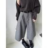 Ju Zhi Early Autumn Plaid Wool Wide-Leg Retro Houndstooth Pants