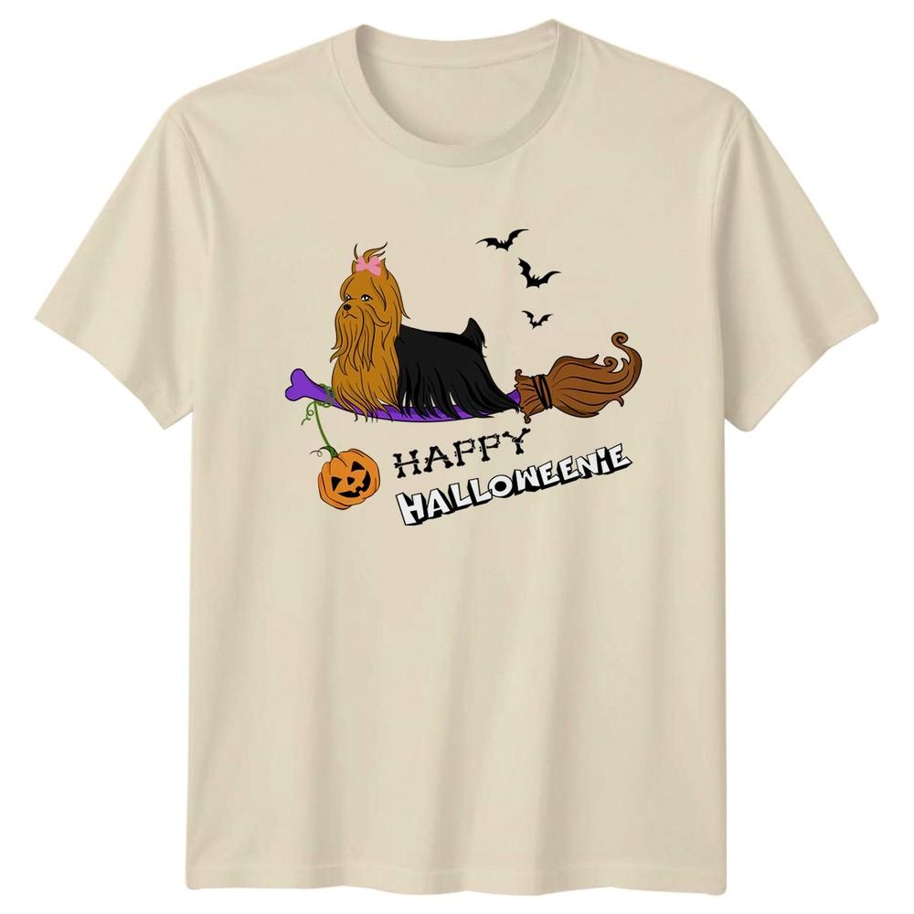 Happy Halloweenie Unisexs TShirt Yorkie Dogs Halloween Gift For Her