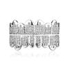 Iced Out Fangs Grillz Set 8 Teeth Brass CZ Zircon Real Gold Plated Hip Hop Rap Teeth Grills Personality Party Cosplay Bulk