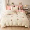 2025 New Printed Duvet Cover with Bed Sheets and Pillowcases, Unfilled Washed Cotton, Full Size Light Luxury Home Bedding Set